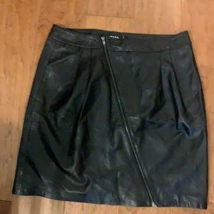 Trouve Asymmetrical Zip Leather Skirt sz M